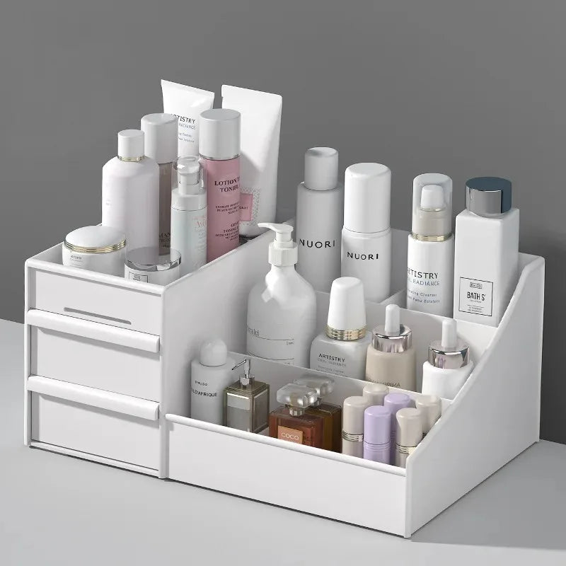 Organisateur Maquillage à Tiroirs – Rangement Cosmétiques Blanc