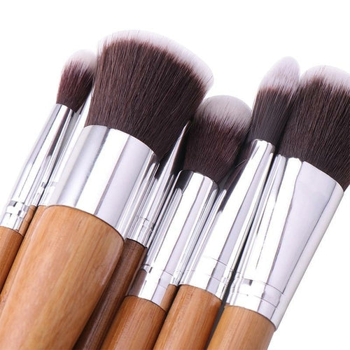 Set de 11 Pinceaux Maquillage en Bambou – Lucky Beauty