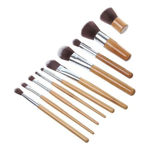 Set de 11 Pinceaux Maquillage en Bambou – Lucky Beauty