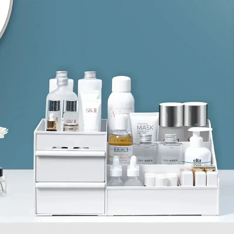 Organisateur Maquillage à Tiroirs – Rangement Cosmétiques Blanc