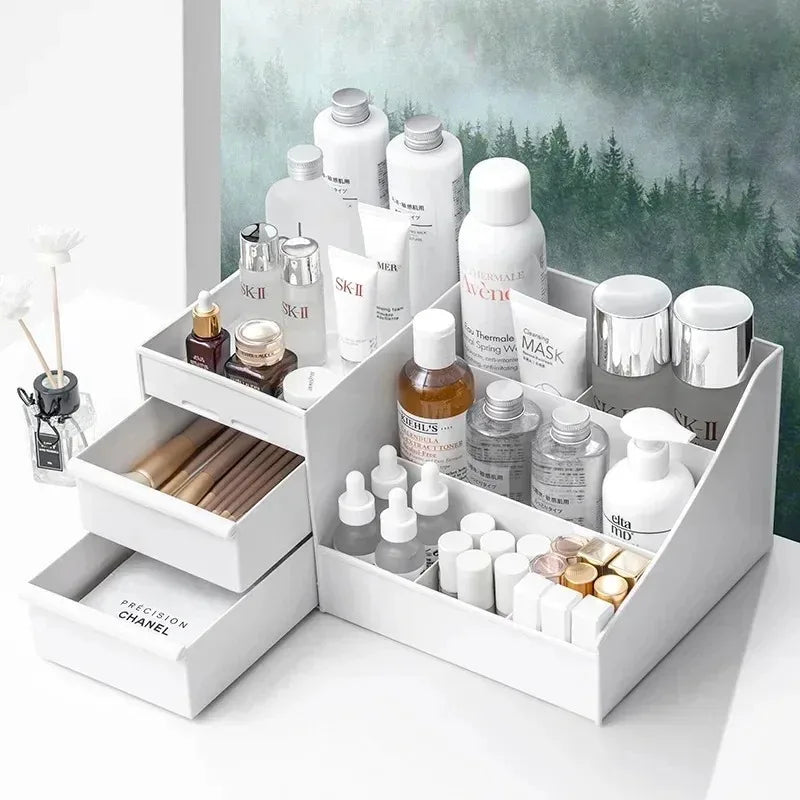 Organisateur Maquillage à Tiroirs – Rangement Cosmétiques Blanc