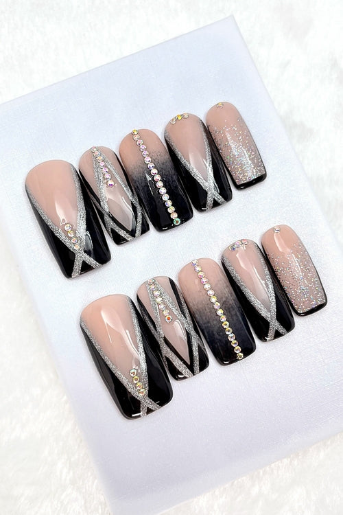 Set Faux Ongles « Black Glam » – Glamour & Audace