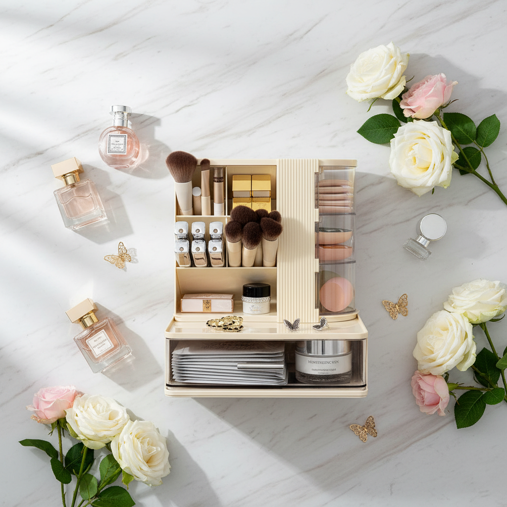 Organisateur Coiffeuse – Étagère Rangement Rouge à Lèvres & Cosmétiques